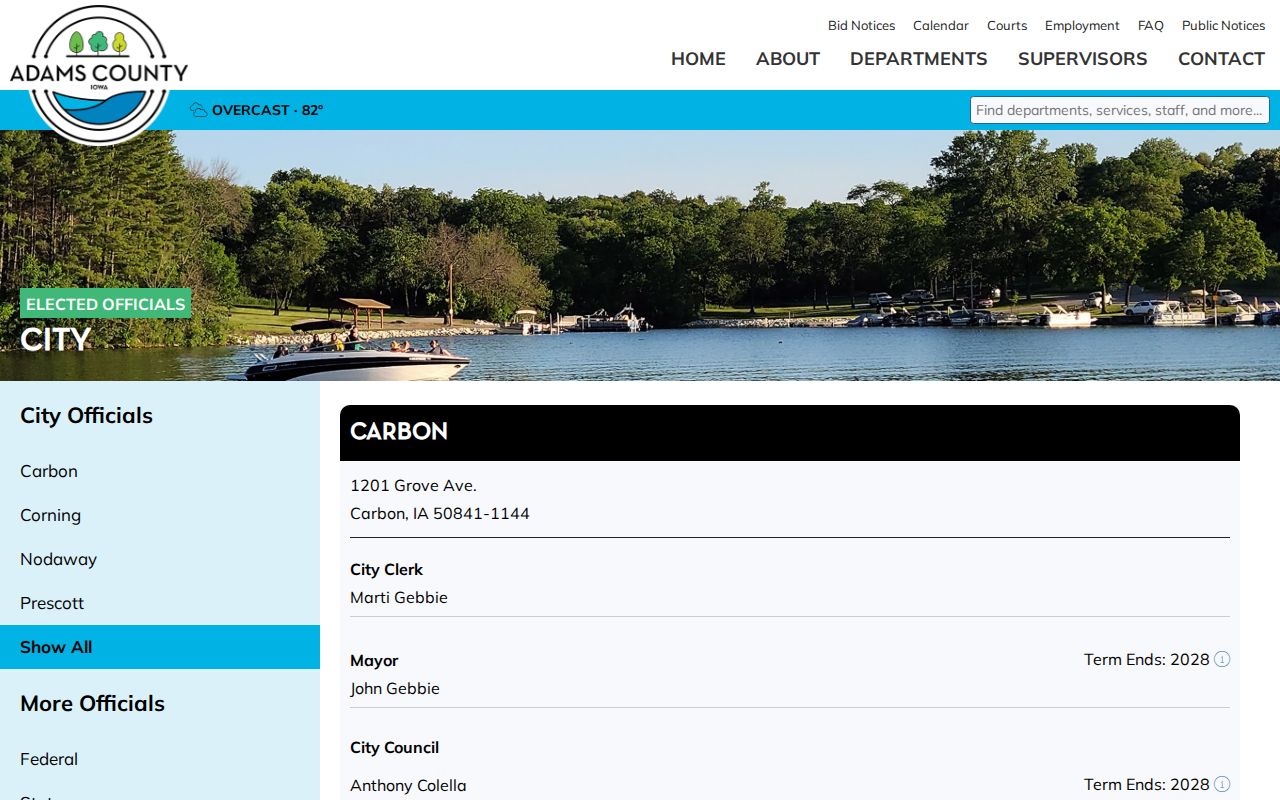 Official Adams County directory for Corning, Prescott, Nodaway, and Carbon